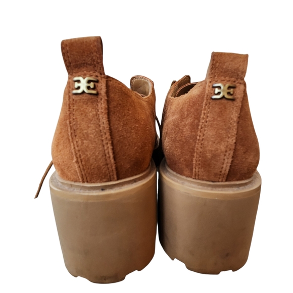 Sam Edelman Monna lace-up lug sole loafers in Frontier Brown suede. Size 9 Men's - Picture 3 of 11